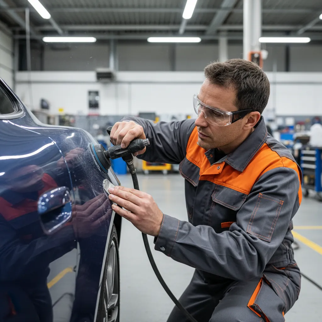 Vakkundige monteur bij Orange Schade aan het werk